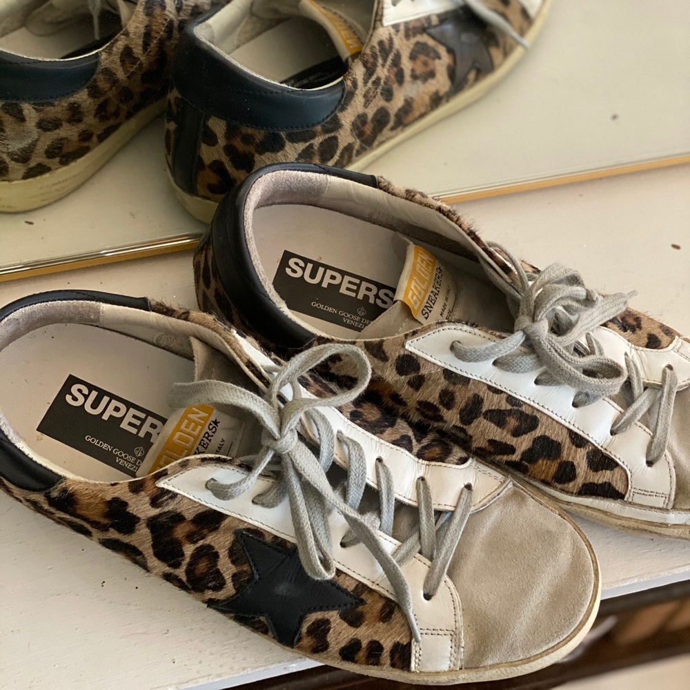 Golden Goose Leopard Calf Hair Superstar
